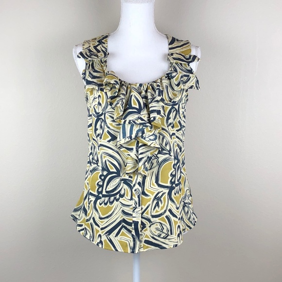 Banana Republic Tops - BANANA REPUBLIC | Graphic Print Ruffle Sleeveless